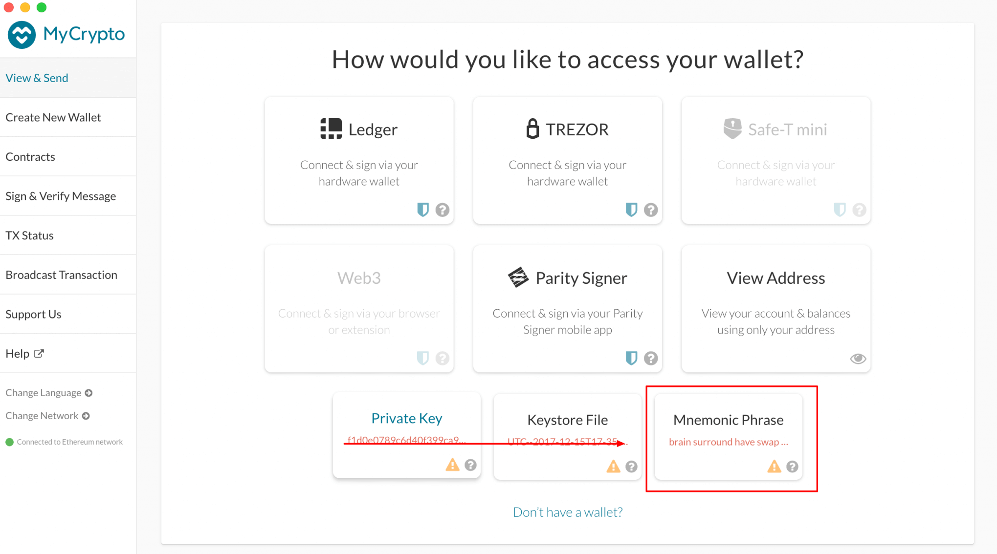 send from gdax to metamask