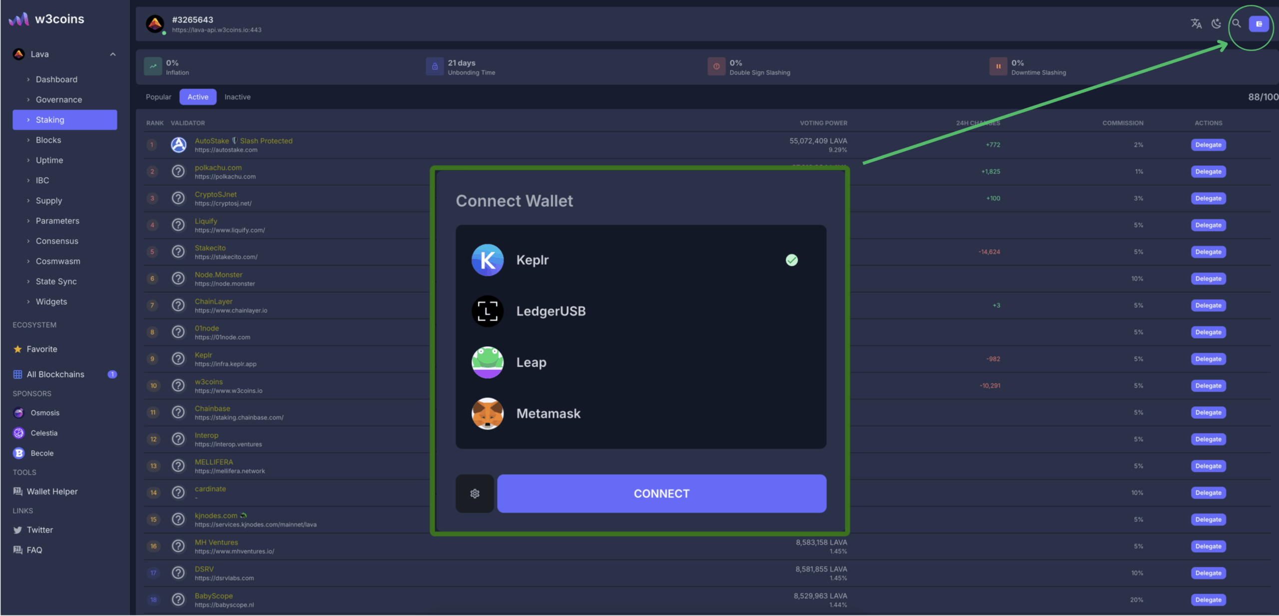 1. Lava Staking With 01Node