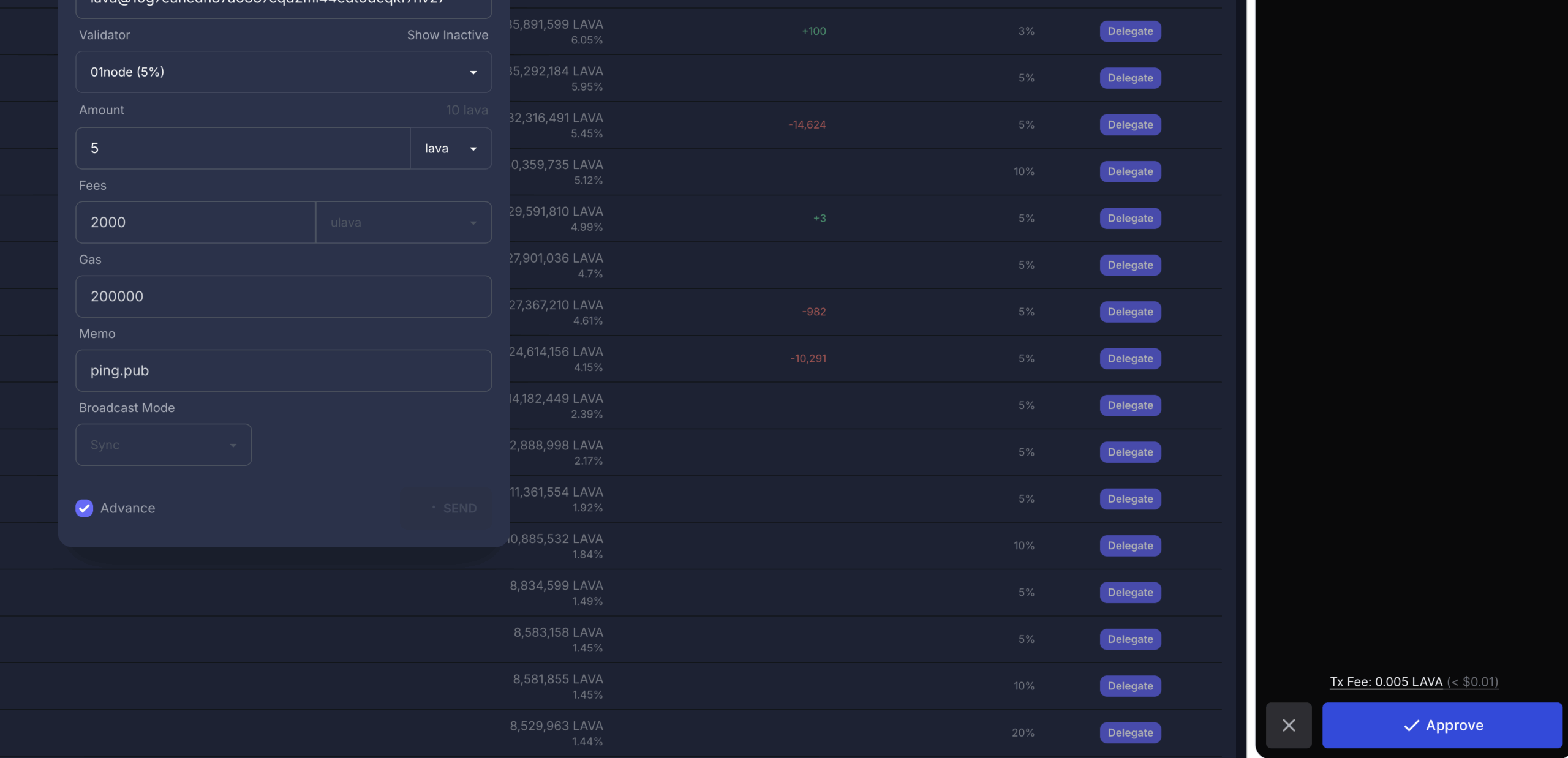 2. Lava Staking With 01Node