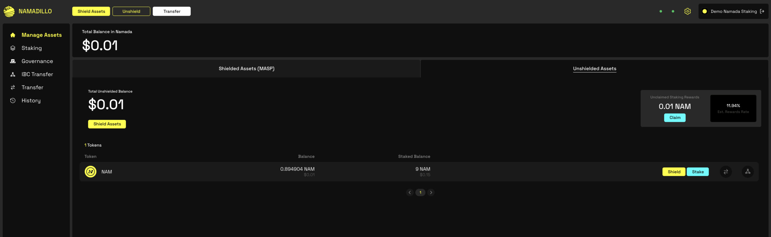 7. Namada Staking With 01Node